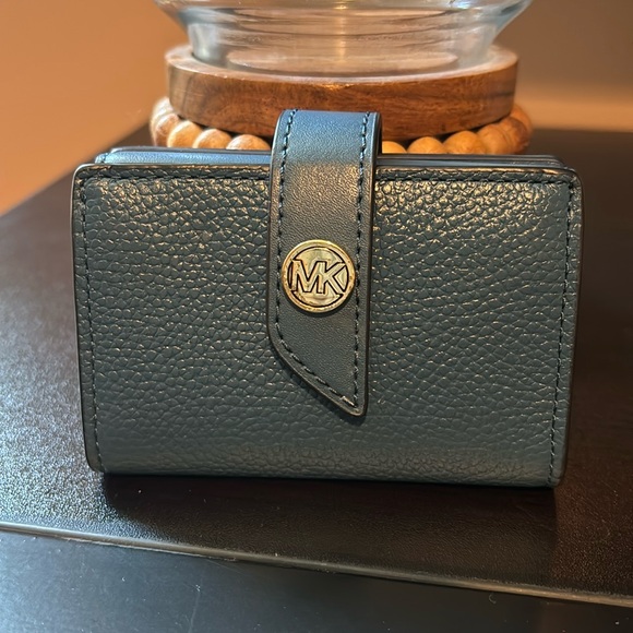 Michael Kors Handbags - Michael Kors Blue Saffiano Leather Wallet